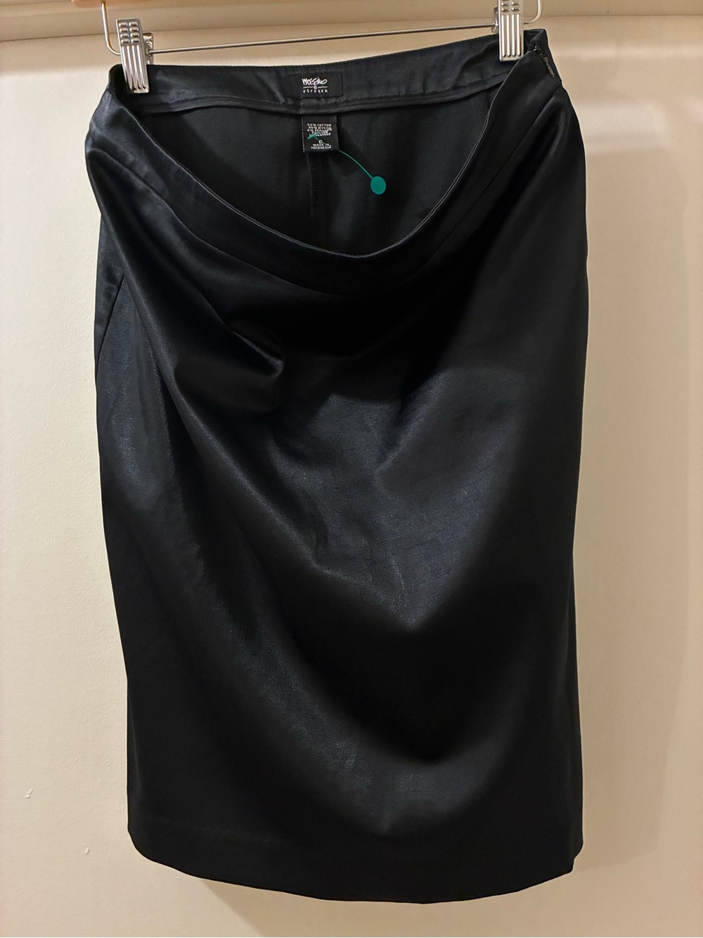Mossimo Black Satin Midi Skirt